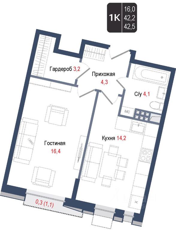Apartment Sale, 42.2 sq. m. at KINOKVARTAL, Solnechnaya Street, Pervomayskiy Microdistrict, Korolyov, Moscow Region, Russia #1 Apartment Sale, 42.2 sq. m. at KINOKVARTAL, Solnechnaya Street, Pervomayskiy Microdistrict, Korolyov, Moscow Region, Russia #1