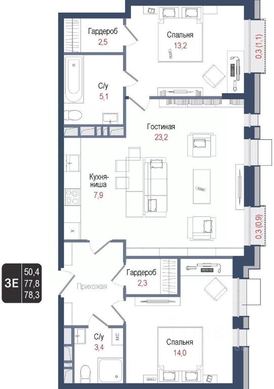2-BD Apartment Sale, 77.8平方米 at KINOKVARTAL, Solnechnaya Street, Pervomayskiy Microdistrict, Korolyov, Moscow Region, Russia #1 2-BD Apartment Sale, 77.8平方米 at KINOKVARTAL, Solnechnaya Street, Pervomayskiy Microdistrict, Korolyov, Moscow Region, Russia #1