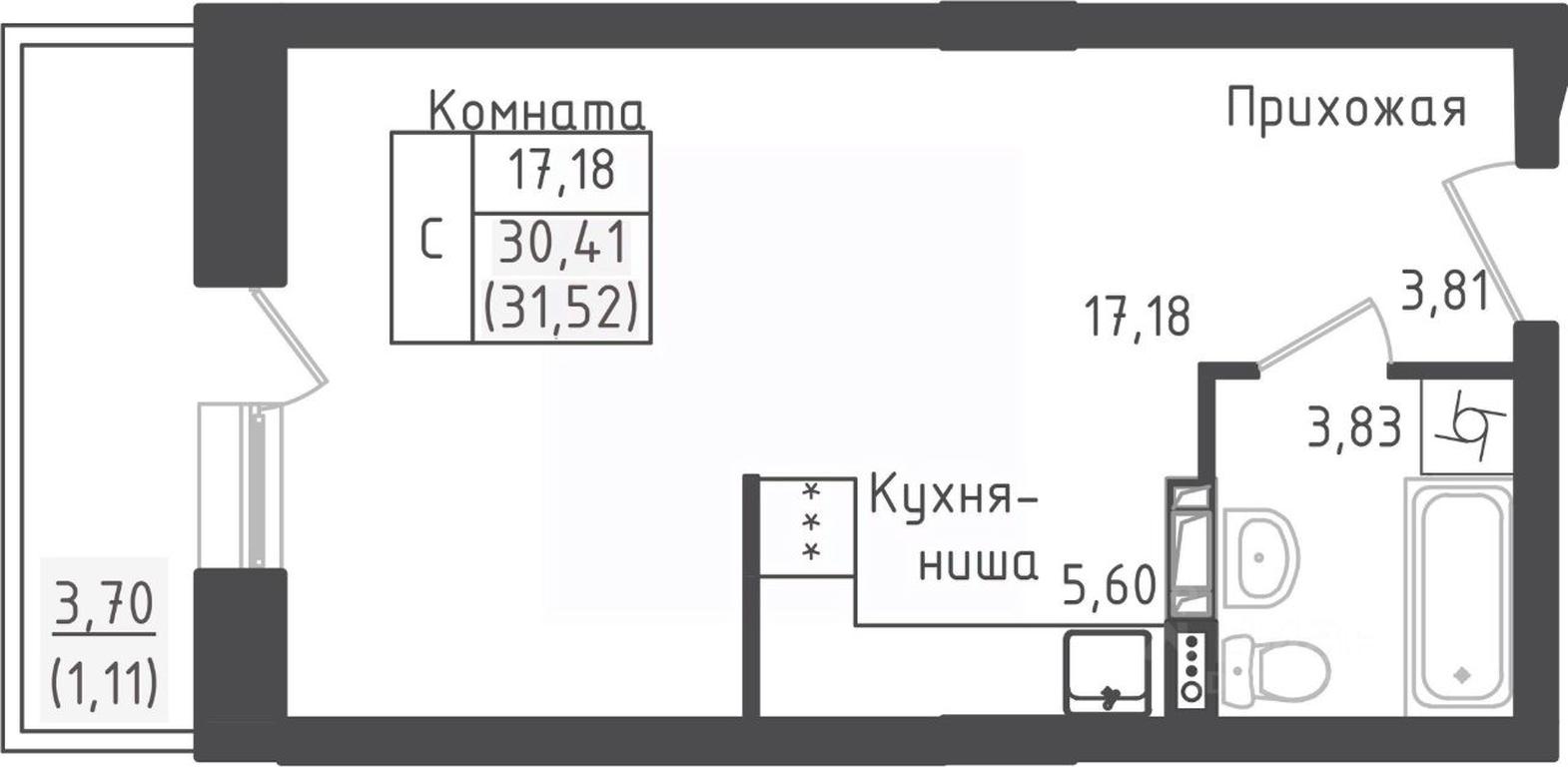 Apartment Sale, 31.52 sq. m. at Zeleny Oazis-Gorod, derevnya Rybaki, Dmitrovskiy Urban District, Moscow Region, Russia #1
