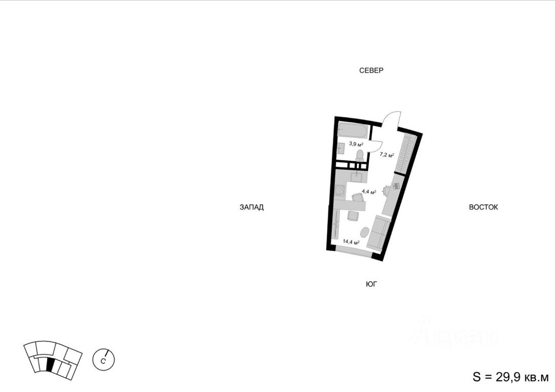 Apartment Sale, 29.9 sq. m. at Mytischi-Siti, Detskiy pereulok, Mytischi, Moscow Region, Russia #1 Apartment Sale, 29.9 sq. m. at Mytischi-Siti, Detskiy pereulok, Mytischi, Moscow Region, Russia #1