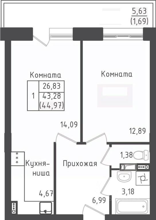 Apartment Sale, 44.97 sq. m. at Zeleny Oazis-Gorod, derevnya Rybaki, Dmitrovskiy Urban District, Moscow Region, Russia #1 Apartment Sale, 44.97 sq. m. at Zeleny Oazis-Gorod, derevnya Rybaki, Dmitrovskiy Urban District, Moscow Region, Russia #1