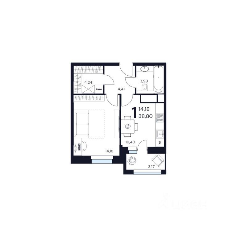 Apartment Sale, 38.8平方米 at VOSTOK II, Germana Titova Street, 2, Khimki, Moscow Region, Russia #1 Apartment Sale, 38.8平方米 at VOSTOK II, Germana Titova Street, 2, Khimki, Moscow Region, Russia #1