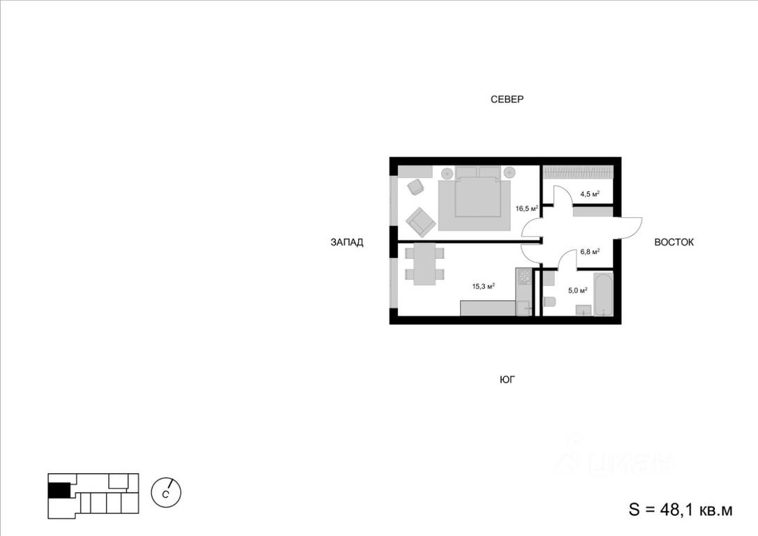 Apartment Sale, 48.1 sq. m. at Mytischi-Siti, Detskiy pereulok, Mytischi, Moscow Region, Russia #1 Apartment Sale, 48.1 sq. m. at Mytischi-Siti, Detskiy pereulok, Mytischi, Moscow Region, Russia #1
