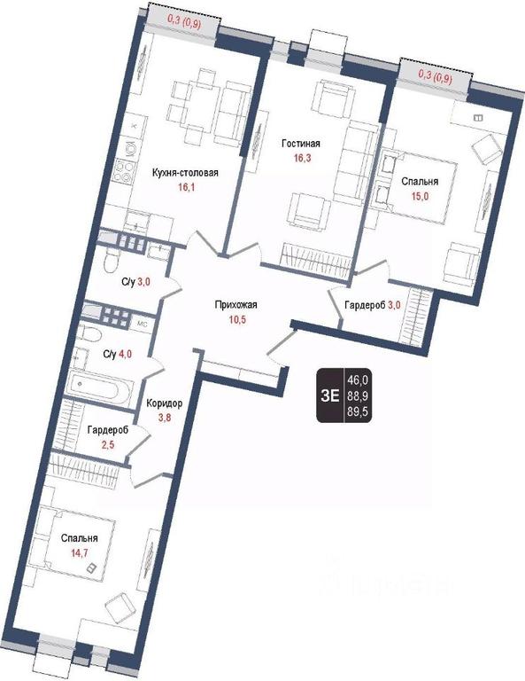 2-BD Apartment Sale, 88.9 sq. m. at KINOKVARTAL, Solnechnaya Street, Pervomayskiy Microdistrict, Korolyov, Moscow Region, Russia #1 2-BD Apartment Sale, 88.9 sq. m. at KINOKVARTAL, Solnechnaya Street, Pervomayskiy Microdistrict, Korolyov, Moscow Region, Russia #1