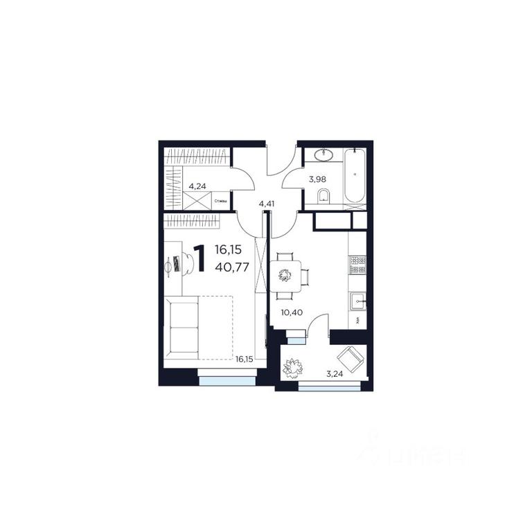 Apartment Sale, 40.77平方米 at VOSTOK II, Germana Titova Street, 2, Khimki, Moscow Region, Russia #1 Apartment Sale, 40.77平方米 at VOSTOK II, Germana Titova Street, 2, Khimki, Moscow Region, Russia #1