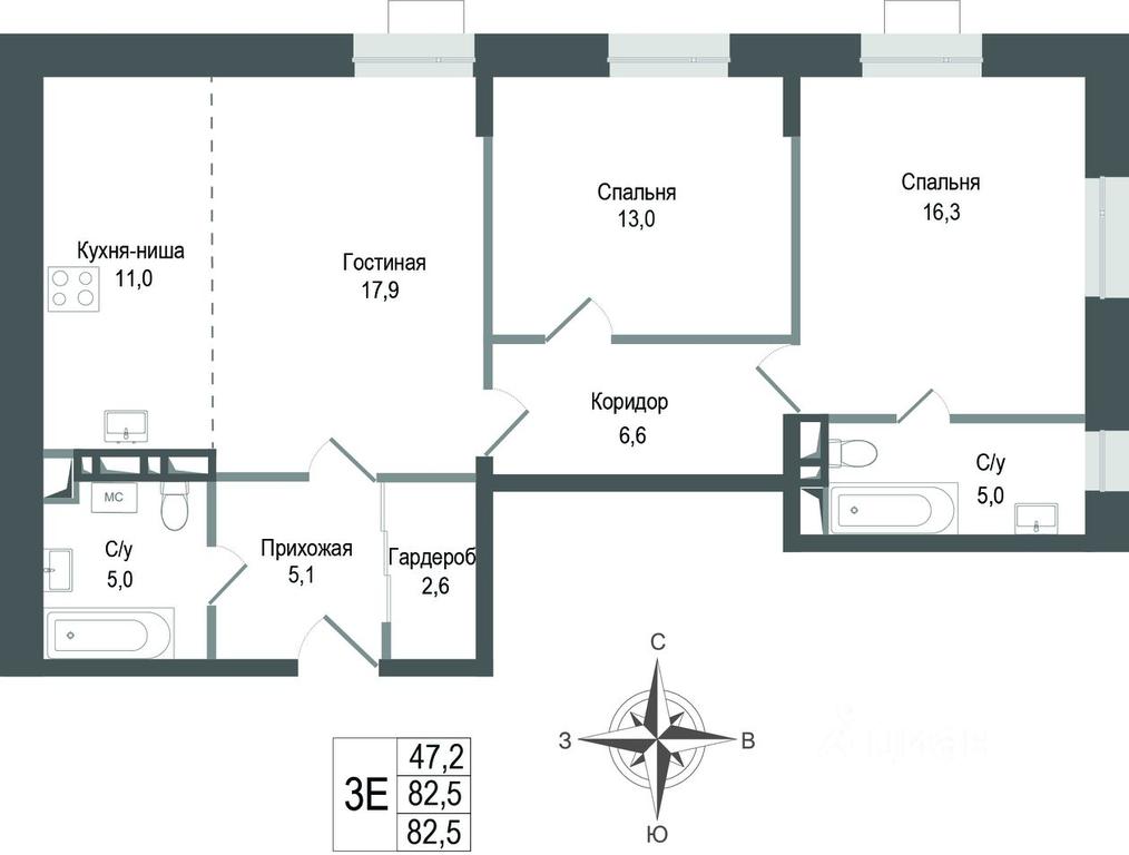 2-BD Apartment Sale, 82.5 sq. m. at KINOKVARTAL, Solnechnaya Street, Pervomayskiy Microdistrict, Korolyov, Moscow Region, Russia #1 2-BD Apartment Sale, 82.5 sq. m. at KINOKVARTAL, Solnechnaya Street, Pervomayskiy Microdistrict, Korolyov, Moscow Region, Russia #1