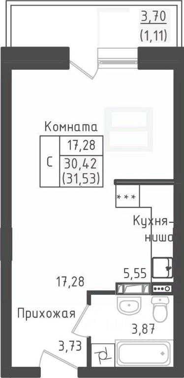 Apartment Sale, 31.53平方米 at Zeleny Oazis-Gorod, derevnya Rybaki, Dmitrovskiy Urban District, Moscow Region, Russia #1