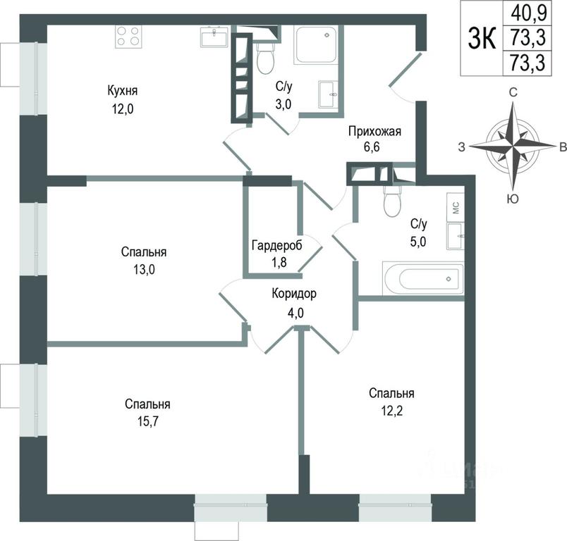2-BD Apartment Sale, 73.3 sq. m. at KINOKVARTAL, Solnechnaya Street, Pervomayskiy Microdistrict, Korolyov, Moscow Region, Russia #1 2-BD Apartment Sale, 73.3 sq. m. at KINOKVARTAL, Solnechnaya Street, Pervomayskiy Microdistrict, Korolyov, Moscow Region, Russia #1