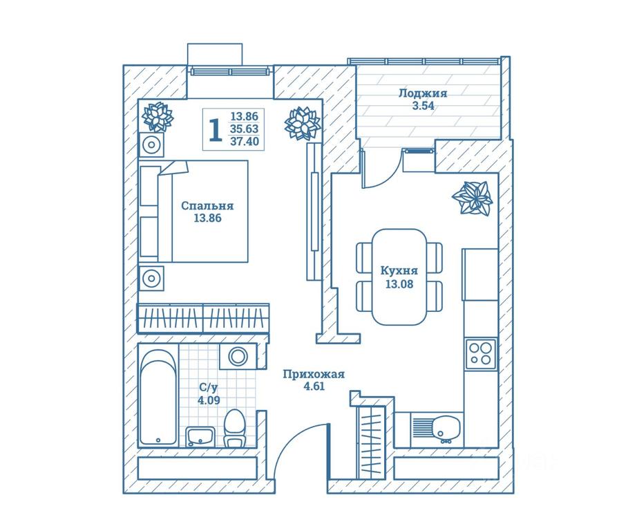 Apartment Sale, 38 sq. m. at Novograd Monino, ulitsa Alksnisa, rabochiy posyolok Monino, Shchyolkovo Urban District, Moscow Region, Russia #1