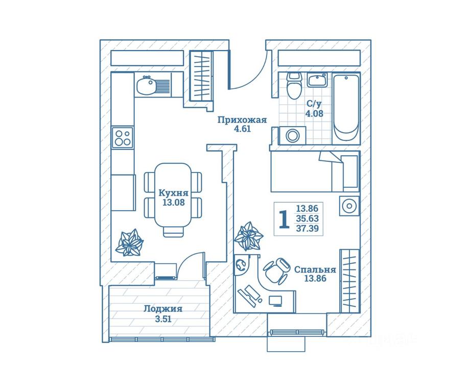 Apartment Sale, 37.5 sq. m. at Novograd Monino, ulitsa Alksnisa, rabochiy posyolok Monino, Shchyolkovo Urban District, Moscow Region, Russia #1