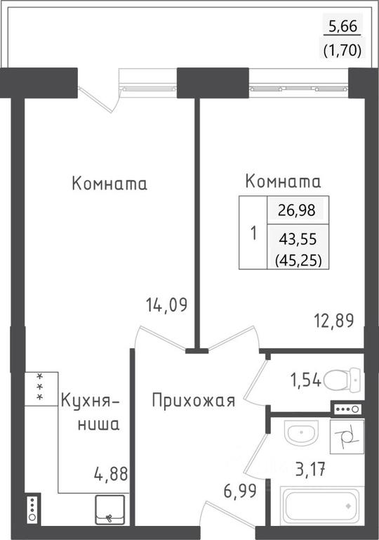 Apartment Sale, 45.25平方米 at Zeleny Oazis-Gorod, derevnya Rybaki, Dmitrovskiy Urban District, Moscow Region, Russia #1 Apartment Sale, 45.25平方米 at Zeleny Oazis-Gorod, derevnya Rybaki, Dmitrovskiy Urban District, Moscow Region, Russia #1