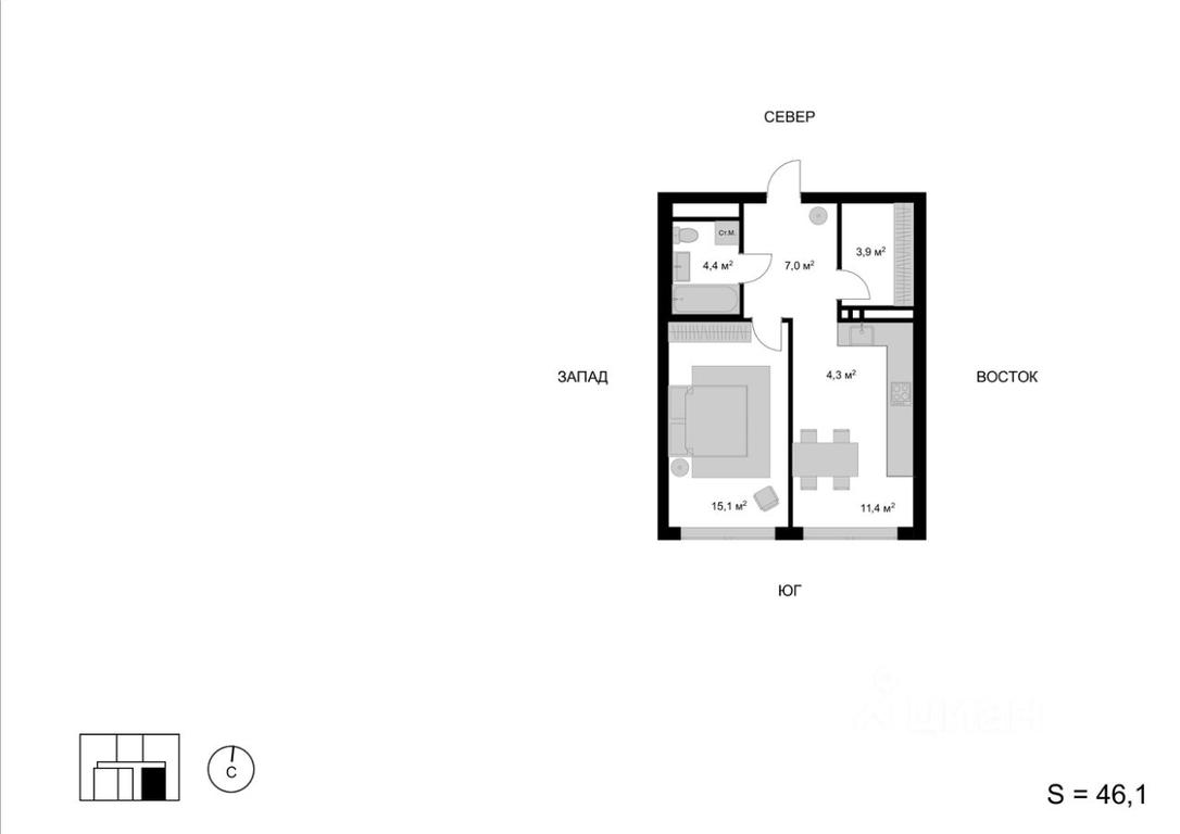 1-BD Apartment Sale, 46.1 sq. m. at Mytischi-Siti, Detskiy pereulok, Mytischi, Moscow Region, Russia #1 1-BD Apartment Sale, 46.1 sq. m. at Mytischi-Siti, Detskiy pereulok, Mytischi, Moscow Region, Russia #1