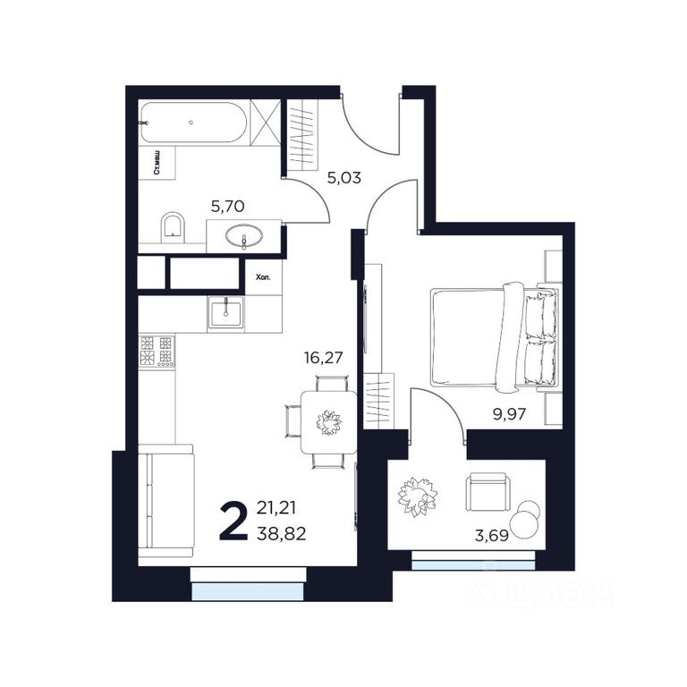1-BD Apartment Sale, 38.82平方米 at VOSTOK II, Germana Titova Street, 2, Khimki, Moscow Region, Russia #1 1-BD Apartment Sale, 38.82平方米 at VOSTOK II, Germana Titova Street, 2, Khimki, Moscow Region, Russia #1