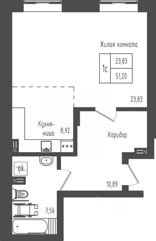 Apartment Sale, 51.2平方米 at Zeleny Oazis-Gorod, derevnya Rybaki, Dmitrovskiy Urban District, Moscow Region, Russia #1