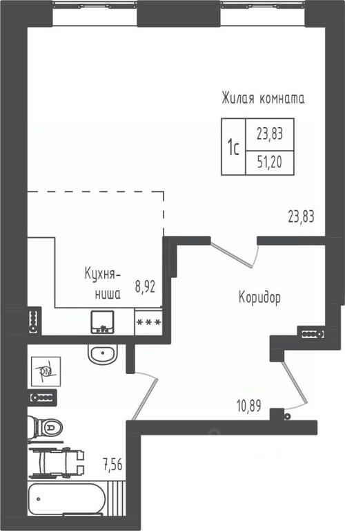 Apartment Sale, 51.2平方米 at Zeleny Oazis-Gorod, derevnya Rybaki, Dmitrovskiy Urban District, Moscow Region, Russia #1