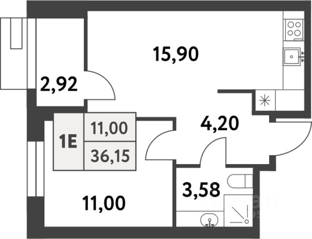 Apartment Sale, 35.7 sq. m. at Smart Garden (Smart Garden), 5-ya ulitsa Lesnyye Polyany, posyolok Gazoprovod, Kommunarka District, Novomoskovskiy Administrative Okrug, Moscow, Russia #1