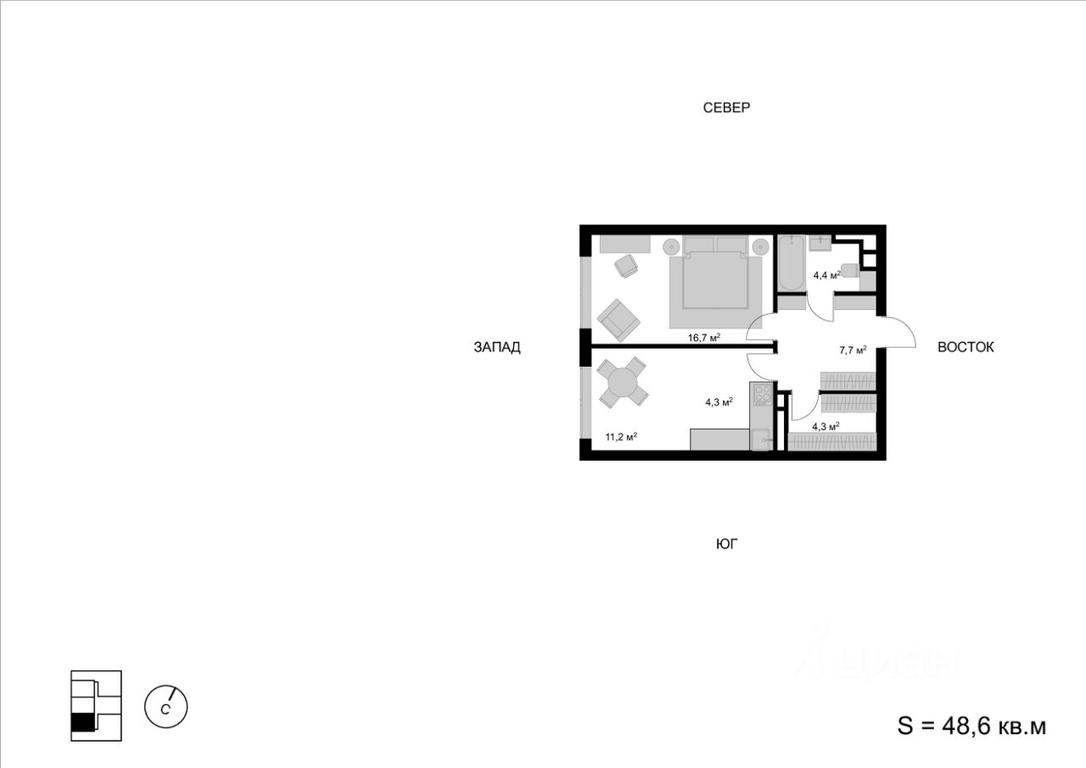 1-BD Apartment Sale, 48.6 sq. m. at Mytischi-Siti, Detskiy pereulok, Mytischi, Moscow Region, Russia #1 1-BD Apartment Sale, 48.6 sq. m. at Mytischi-Siti, Detskiy pereulok, Mytischi, Moscow Region, Russia #1
