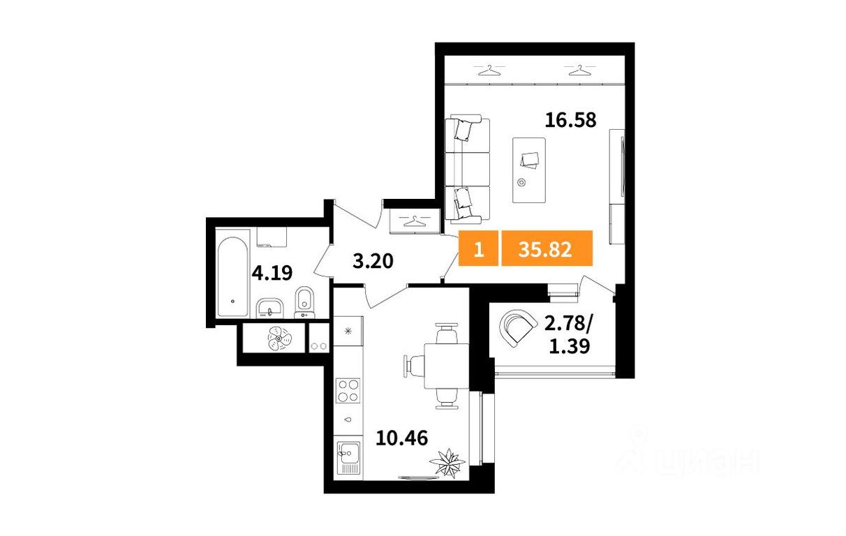 Apartment Sale, 35.82 sq. m. at Planerny kvartal, Molodyozhnaya Street, Khimki, Moscow Region, Russia #1 Apartment Sale, 35.82 sq. m. at Planerny kvartal, Molodyozhnaya Street, Khimki, Moscow Region, Russia #1