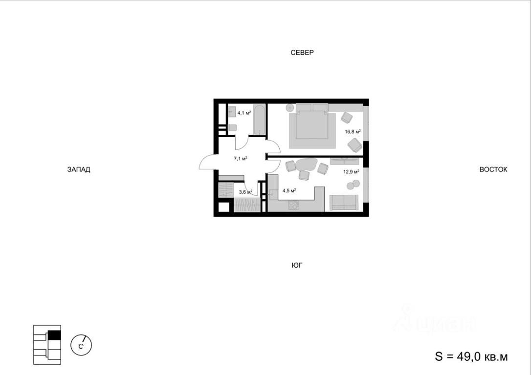 1-BD Apartment Sale, 49 sq. m. at Mytischi-Siti, Detskiy pereulok, Mytischi, Moscow Region, Russia #1 1-BD Apartment Sale, 49 sq. m. at Mytischi-Siti, Detskiy pereulok, Mytischi, Moscow Region, Russia #1