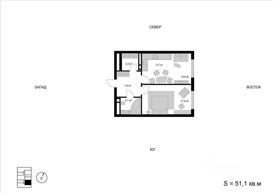 1-BD Apartment Sale, 51.1 sq. m. at Mytischi-Siti, Detskiy pereulok, Mytischi, Moscow Region, Russia #1 1-BD Apartment Sale, 51.1 sq. m. at Mytischi-Siti, Detskiy pereulok, Mytischi, Moscow Region, Russia #1