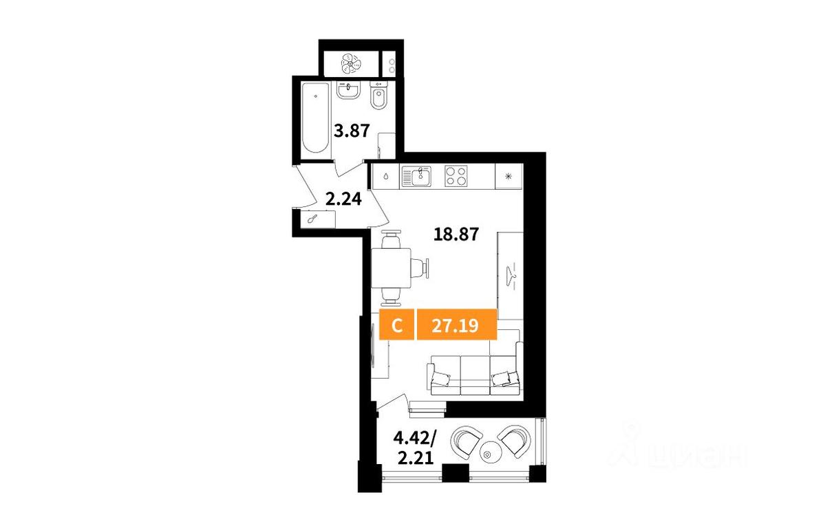 Apartment Sale, 27.19 sq. m. at Planerny kvartal, Molodyozhnaya Street, Khimki, Moscow Region, Russia #1 Apartment Sale, 27.19 sq. m. at Planerny kvartal, Molodyozhnaya Street, Khimki, Moscow Region, Russia #1