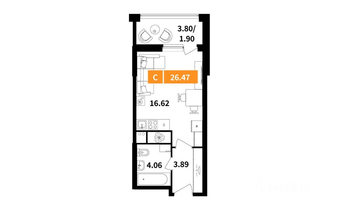 Apartment Sale, 26.47 sq. m. at Planerny kvartal, Molodyozhnaya Street, Khimki, Moscow Region, Russia #1