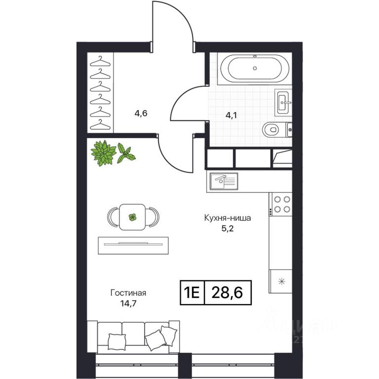 Apartment Sale, 28.6 sq. m. at Pushkino Grad, Polevaya ulitsa, selo Bratovshchina, Pshkinskiy Urban District, Moscow Region, Russia #1 Apartment Sale, 28.6 sq. m. at Pushkino Grad, Polevaya ulitsa, selo Bratovshchina, Pshkinskiy Urban District, Moscow Region, Russia #1
