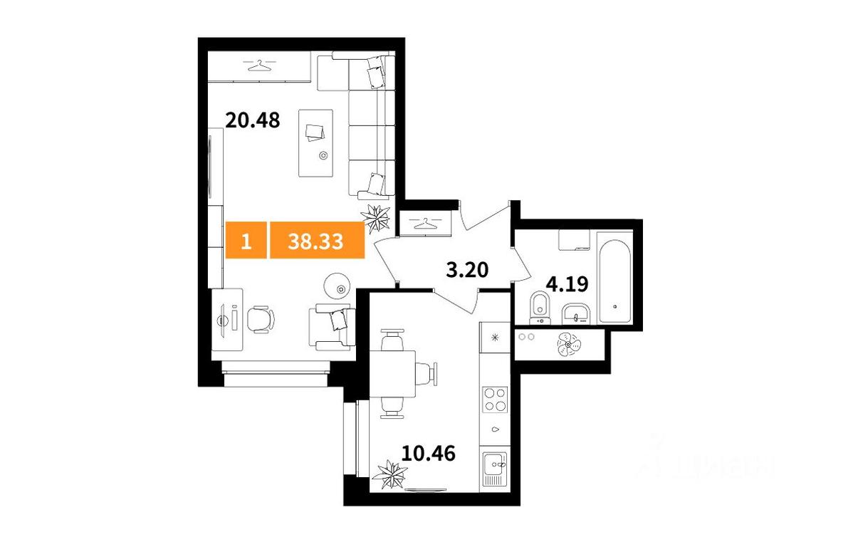 Apartment Sale, 38.33 sq. m. at Planerny kvartal, Molodyozhnaya Street, Khimki, Moscow Region, Russia #1 Apartment Sale, 38.33 sq. m. at Planerny kvartal, Molodyozhnaya Street, Khimki, Moscow Region, Russia #1