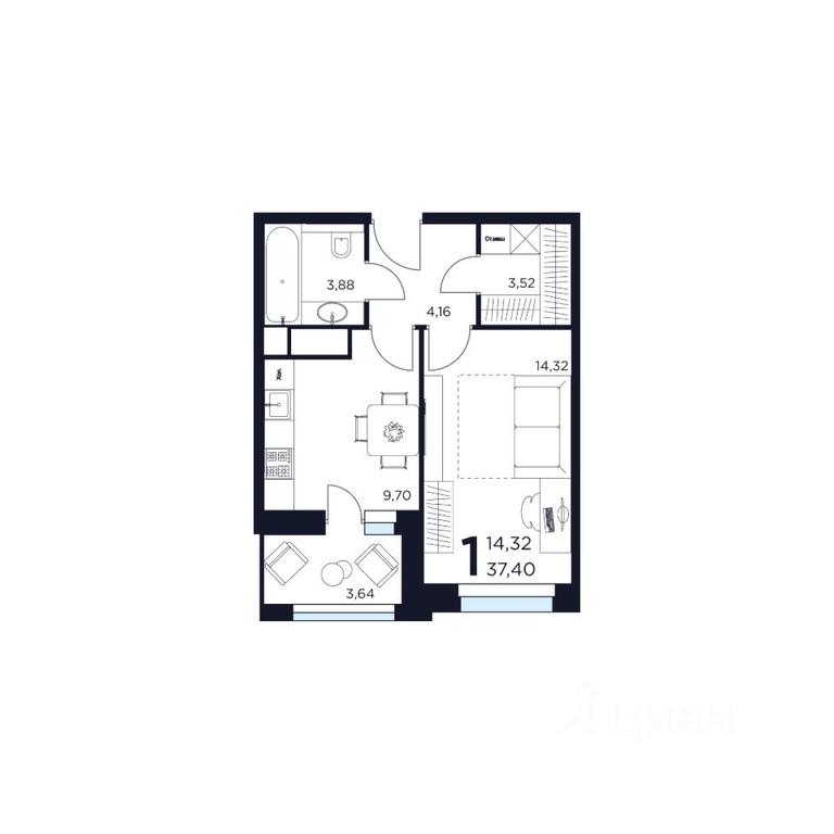 Apartment Sale, 37.4 sq. m. at VOSTOK II, Germana Titova Street, 2, Khimki, Moscow Region, Russia #1 Apartment Sale, 37.4 sq. m. at VOSTOK II, Germana Titova Street, 2, Khimki, Moscow Region, Russia #1