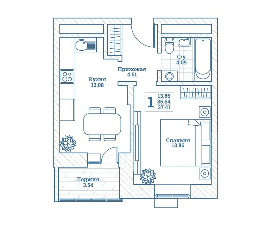 Apartment Sale, 38.2 sq. m. at Novograd Monino, ulitsa Alksnisa, rabochiy posyolok Monino, Shchyolkovo Urban District, Moscow Region, Russia #1