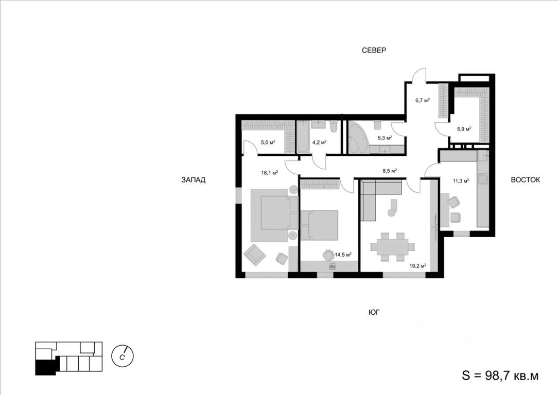 2-BD Apartment Sale, 98.7 sq. m. at Mytischi-Siti, Detskiy pereulok, Mytischi, Moscow Region, Russia #1 2-BD Apartment Sale, 98.7 sq. m. at Mytischi-Siti, Detskiy pereulok, Mytischi, Moscow Region, Russia #1