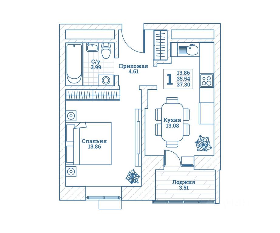 Apartment Sale, 37.7 sq. m. at Novograd Monino, ulitsa Alksnisa, rabochiy posyolok Monino, Shchyolkovo Urban District, Moscow Region, Russia #1