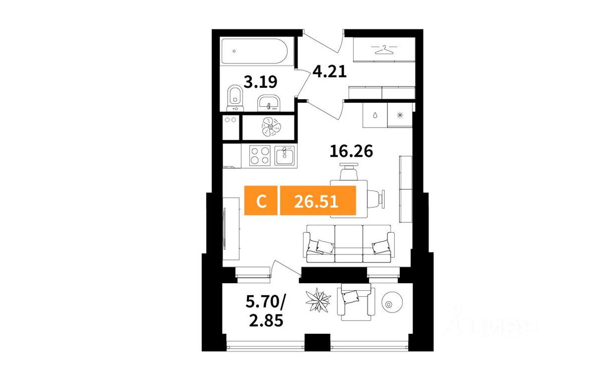 Apartment Sale, 26.51 sq. m. at Planerny kvartal, Molodyozhnaya Street, Khimki, Moscow Region, Russia #1 Apartment Sale, 26.51 sq. m. at Planerny kvartal, Molodyozhnaya Street, Khimki, Moscow Region, Russia #1