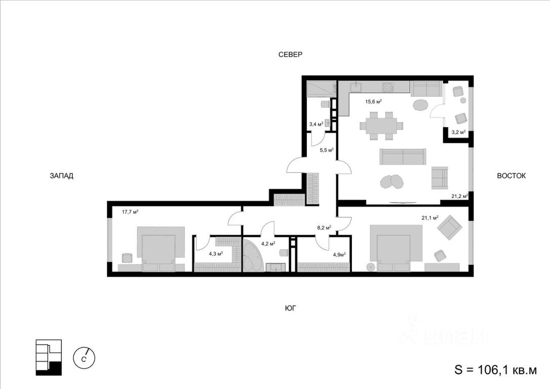 2-BD Apartment Sale, 106.1 sq. m. at Mytischi-Siti, Detskiy pereulok, Mytischi, Moscow Region, Russia #1 2-BD Apartment Sale, 106.1 sq. m. at Mytischi-Siti, Detskiy pereulok, Mytischi, Moscow Region, Russia #1