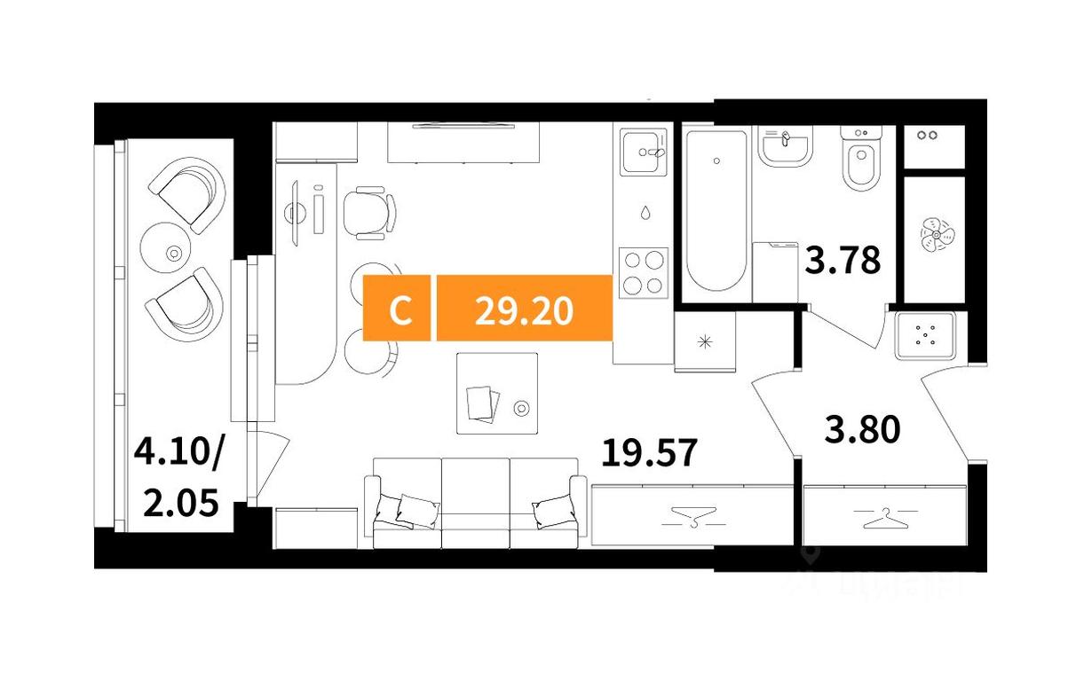 Apartment Sale, 29.2平方米 at Planerny kvartal, Molodyozhnaya Street, Khimki, Moscow Region, Russia #1 Apartment Sale, 29.2平方米 at Planerny kvartal, Molodyozhnaya Street, Khimki, Moscow Region, Russia #1
