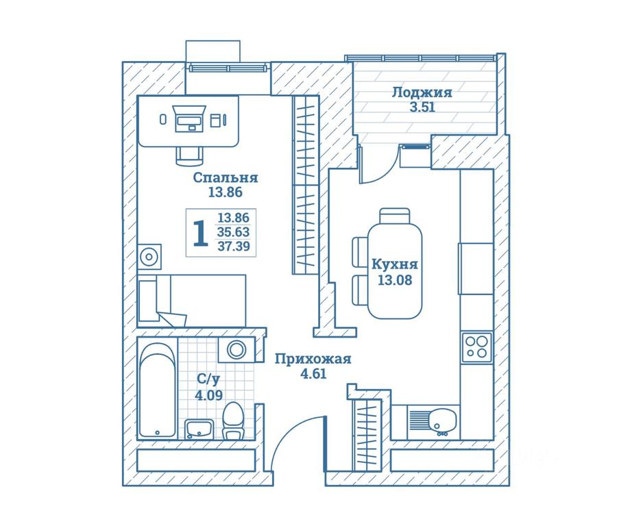 Apartment Sale, 37.9 sq. m. at Novograd Monino, ulitsa Alksnisa, rabochiy posyolok Monino, Shchyolkovo Urban District, Moscow Region, Russia #1 Apartment Sale, 37.9 sq. m. at Novograd Monino, ulitsa Alksnisa, rabochiy posyolok Monino, Shchyolkovo Urban District, Moscow Region, Russia #1