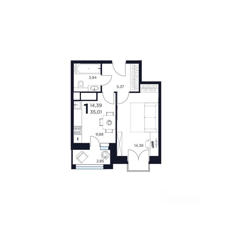 Apartment Sale, 35.01平方米 at VOSTOK II, Germana Titova Street, 2, Khimki, Moscow Region, Russia #1 Apartment Sale, 35.01平方米 at VOSTOK II, Germana Titova Street, 2, Khimki, Moscow Region, Russia #1