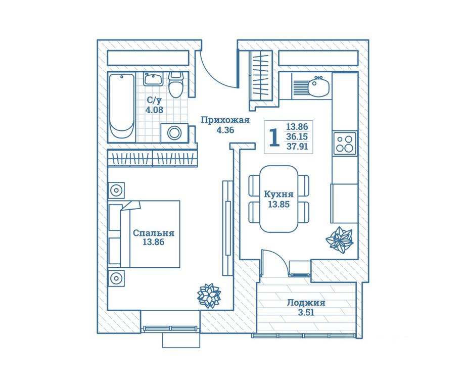 Apartment Sale, 38.2 sq. m. at Novograd Monino, ulitsa Alksnisa, rabochiy posyolok Monino, Shchyolkovo Urban District, Moscow Region, Russia #1