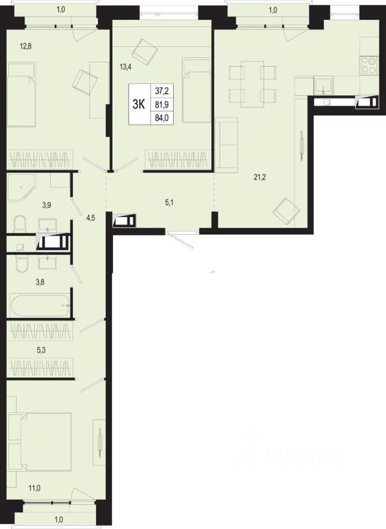 2-BD Apartment Sale, 81.9 sq. m. at Novaya Shcherbinka, Borisovka Village, Podolsk City District, Moscow Region, Russia #1 2-BD Apartment Sale, 81.9 sq. m. at Novaya Shcherbinka, Borisovka Village, Podolsk City District, Moscow Region, Russia #1