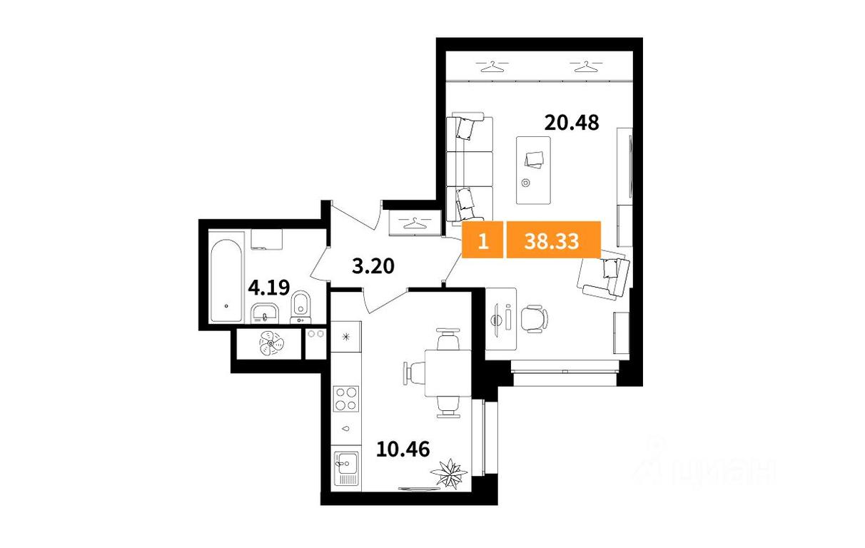Apartment Sale, 38.33 sq. m. at Planerny kvartal, Molodyozhnaya Street, Khimki, Moscow Region, Russia #1 Apartment Sale, 38.33 sq. m. at Planerny kvartal, Molodyozhnaya Street, Khimki, Moscow Region, Russia #1