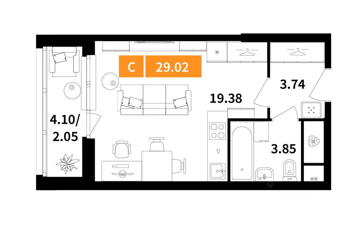 Apartment Sale, 29.02 sq. m. at Planerny kvartal, Molodyozhnaya Street, Khimki, Moscow Region, Russia #1