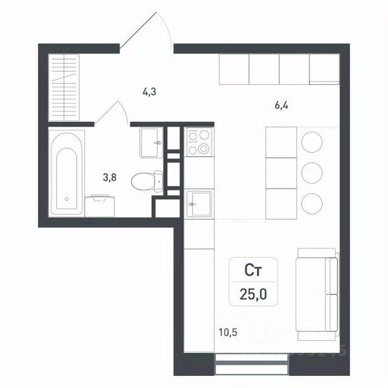 Apartment Sale, 25 sq. m. at Novaya Shcherbinka, Borisovka Village, Podolsk City District, Moscow Region, Russia #1 Apartment Sale, 25 sq. m. at Novaya Shcherbinka, Borisovka Village, Podolsk City District, Moscow Region, Russia #1