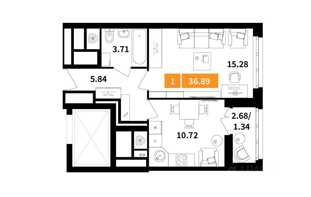Apartment Sale, 36.89 sq. m. at Planerny kvartal, Molodyozhnaya Street, Khimki, Moscow Region, Russia #1 Apartment Sale, 36.89 sq. m. at Planerny kvartal, Molodyozhnaya Street, Khimki, Moscow Region, Russia #1
