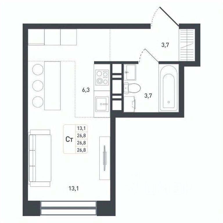 Apartment Sale, 26.8 sq. m. at Novaya Shcherbinka, Borisovka Village, Podolsk City District, Moscow Region, Russia #1 Apartment Sale, 26.8 sq. m. at Novaya Shcherbinka, Borisovka Village, Podolsk City District, Moscow Region, Russia #1