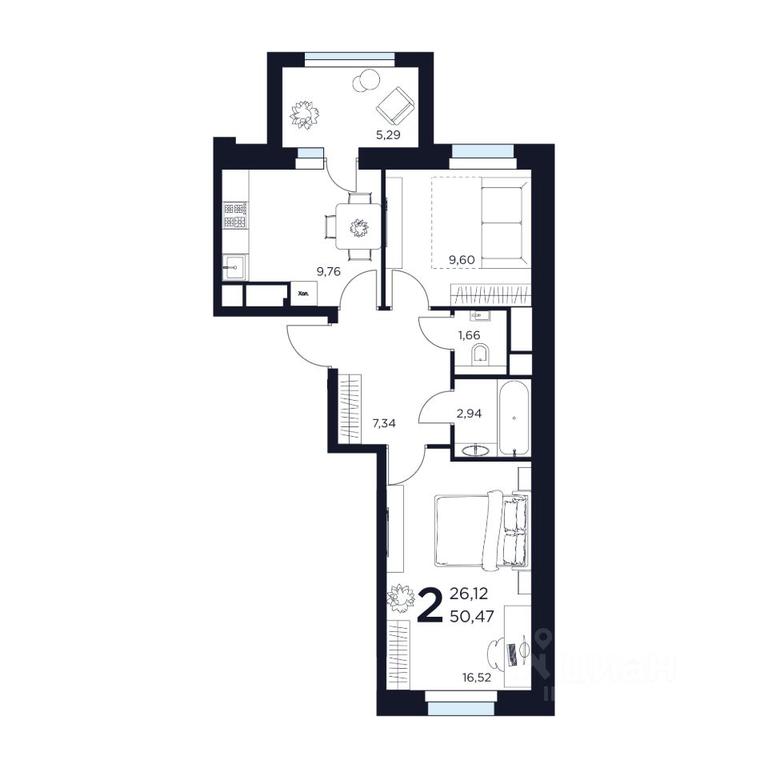 1-BD Apartment Sale, 50.47 sq. m. at VOSTOK II, Germana Titova Street, 2, Khimki, Moscow Region, Russia #1 1-BD Apartment Sale, 50.47 sq. m. at VOSTOK II, Germana Titova Street, 2, Khimki, Moscow Region, Russia #1