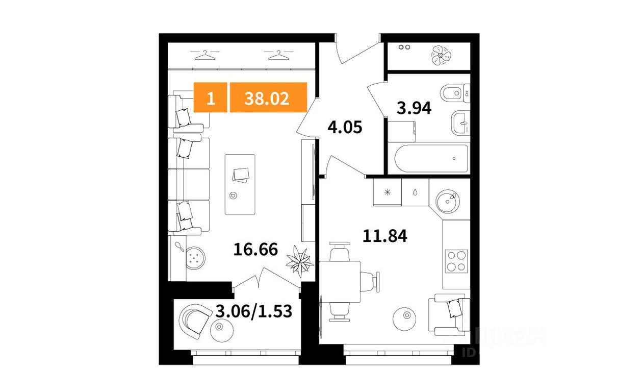 Apartment Sale, 38.02 sq. m. at Planerny kvartal, Molodyozhnaya Street, Khimki, Moscow Region, Russia #1 Apartment Sale, 38.02 sq. m. at Planerny kvartal, Molodyozhnaya Street, Khimki, Moscow Region, Russia #1