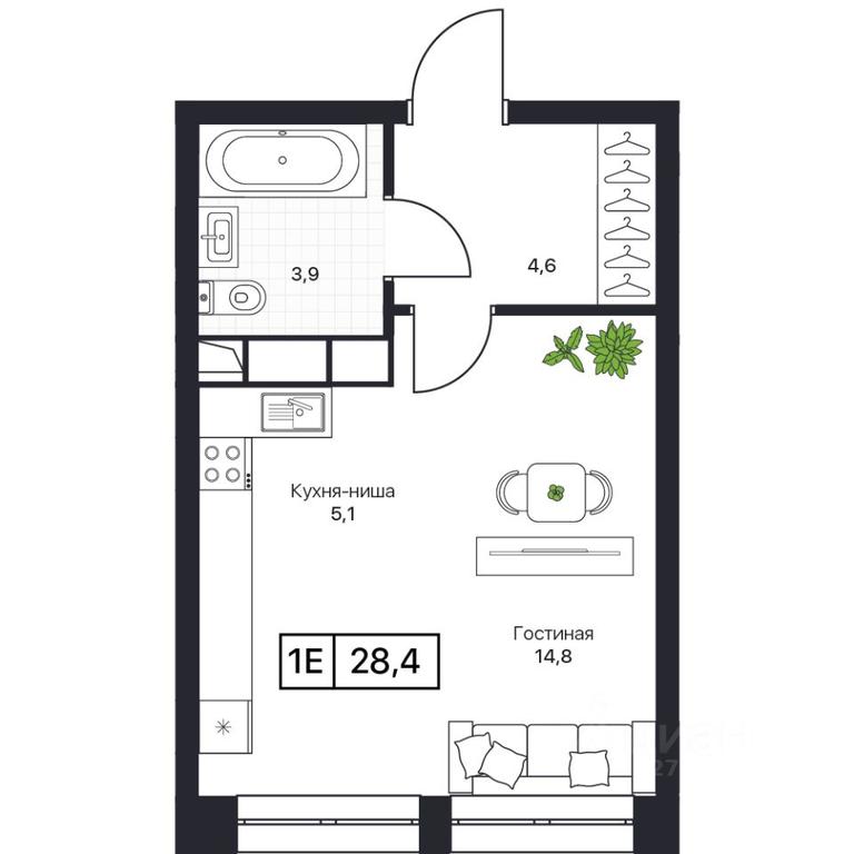Apartment Sale, 28.4 sq. m. at Pushkino Grad, Polevaya ulitsa, selo Bratovshchina, Pshkinskiy Urban District, Moscow Region, Russia #1 Apartment Sale, 28.4 sq. m. at Pushkino Grad, Polevaya ulitsa, selo Bratovshchina, Pshkinskiy Urban District, Moscow Region, Russia #1