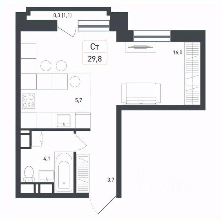 Apartment Sale, 29.8 sq. m. at Novaya Shcherbinka, Borisovka Village, Podolsk City District, Moscow Region, Russia #1 Apartment Sale, 29.8 sq. m. at Novaya Shcherbinka, Borisovka Village, Podolsk City District, Moscow Region, Russia #1