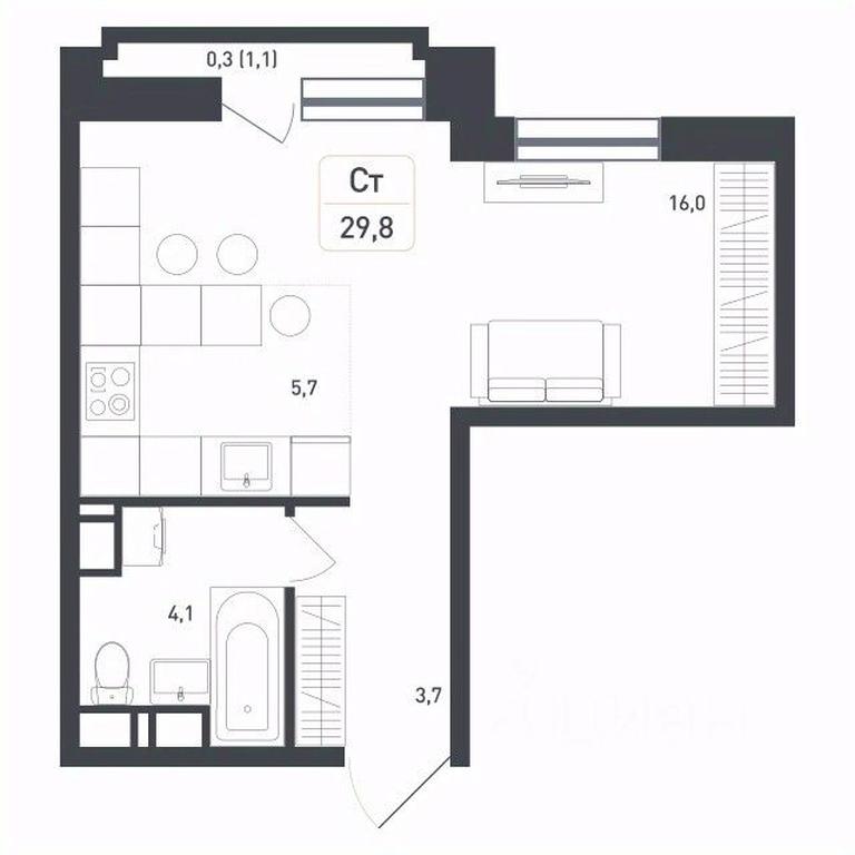Apartment Sale, 29.8 sq. m. at Novaya Shcherbinka, Borisovka Village, Podolsk City District, Moscow Region, Russia #2 Apartment Sale, 29.8 sq. m. at Novaya Shcherbinka, Borisovka Village, Podolsk City District, Moscow Region, Russia #2