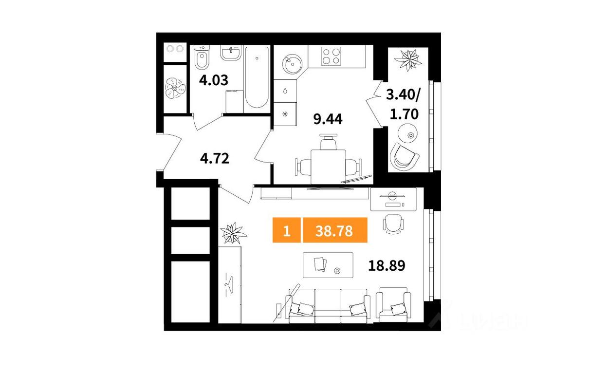 Apartment Sale, 38.78平方米 at Planerny kvartal, Molodyozhnaya Street, Khimki, Moscow Region, Russia #1 Apartment Sale, 38.78平方米 at Planerny kvartal, Molodyozhnaya Street, Khimki, Moscow Region, Russia #1